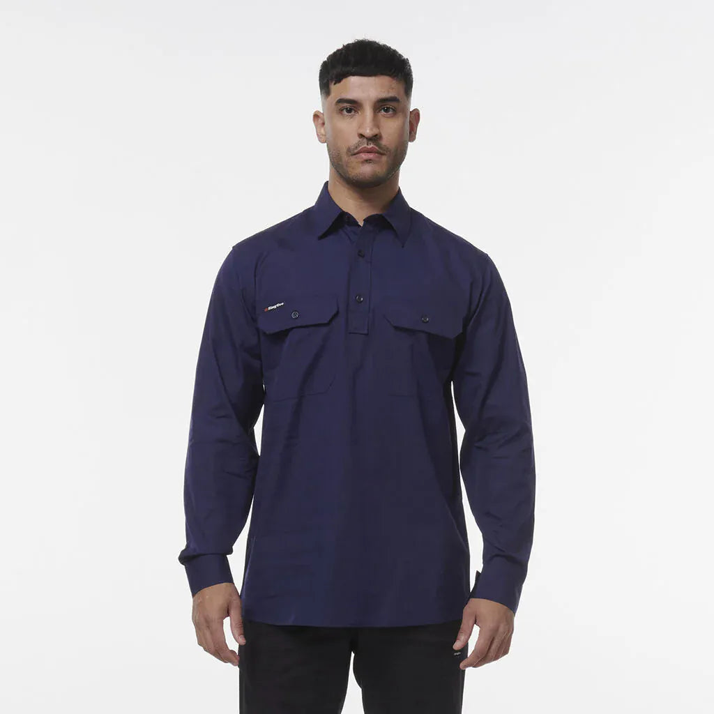 KingGee Workcool Vented Closed Front Long Sleeve Shirt K14033